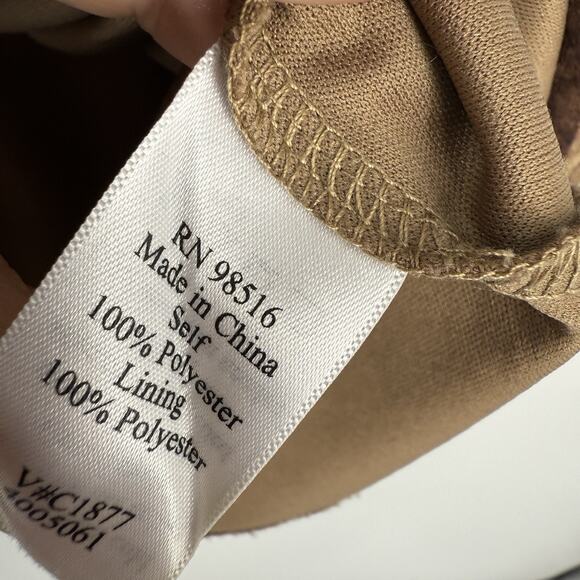 Coldwater Creek Top Large Pleated V Neck Stretch Crepe Autum Color Floral Pullov - Picture 7 of 9